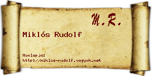 Miklós Rudolf névjegykártya